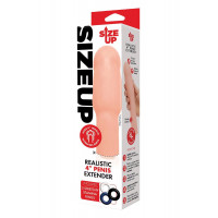 Насадка на пенис Size-Up Penis Extender с 3 эрекционными кольцами в наборе, бежевая