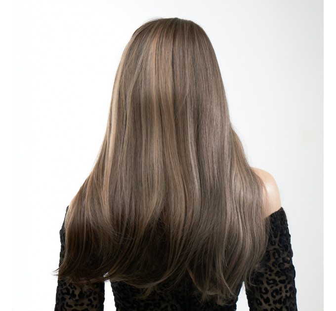 Парик длинный с челкой Fetish Hair, русый с эффектом мелирования, 60 см
