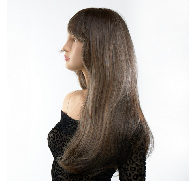 Парик длинный с челкой Fetish Hair, русый с эффектом мелирования, 60 см