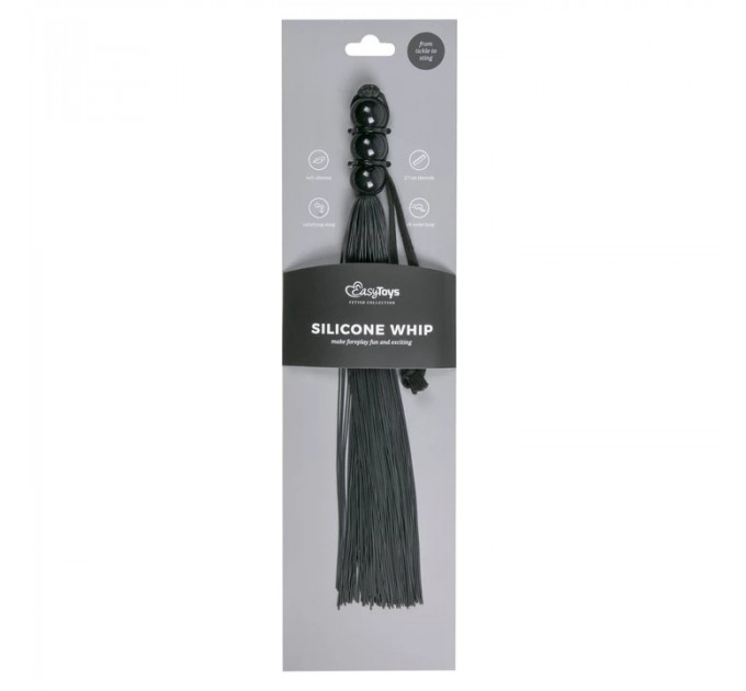 Плетка силіконова Easytoys Black Silicone Whip, 32 см