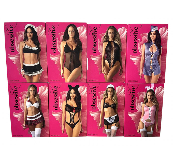 Пояс для чулок с цепями Obsessive A767 XL/XXL Черный