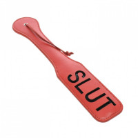 Шльопанка з написом SLUT, червона, 31.5 см