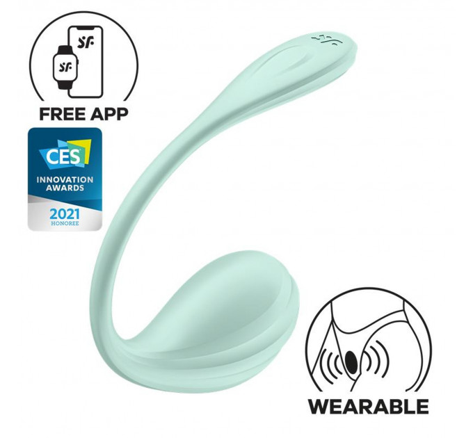 Смарт вибро-яйцо Satisfyer Smooth Petal, мятный