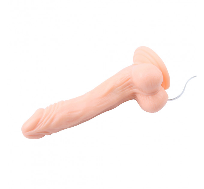 Вибратор реалистичный на присоске Chisa Ballsy Super Cock, бежевый, 22 х 3.6 см