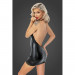 Виниловое мини-платье L F283 Noir Handmade, с кружевом, черное