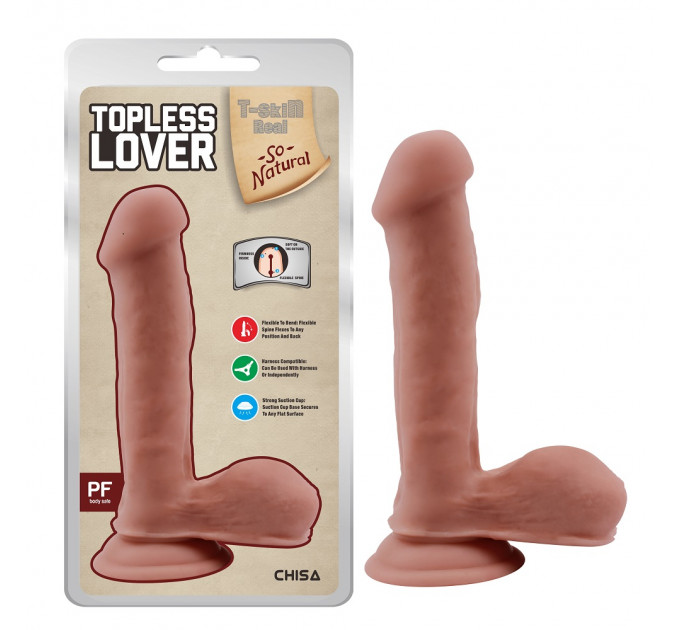 Фаллоимитатор на присоске Chisa T-skin ReaL Topless Lover реалистичный, бежевый
