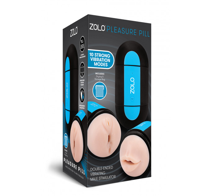 Двусторонний мастурбатор с вибрацией ZOLO PLEASURE PILL