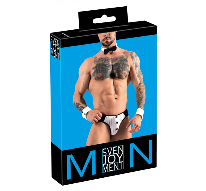Чоловічий костюм Sven Joy Men's Jock Briefs із трьох предметів, чорно-білий, розмір S