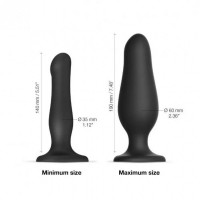 Анальна пробка з накачуванням нереалістична Strap-On-Me чорна, 19 х 6 см