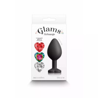 Анальна пробка зі знімним камінням GLAMS XCHANGE HEART MEDIUM