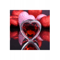 Анальная пробка стеклянная ADAM ET EVE RED HEART GEM GLASS PLUG LARGE