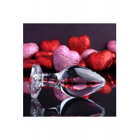 Анальная пробка стеклянная ADAM ET EVE RED HEART GEM GLASS PLUG LARGE