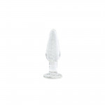 Анальна пробка скляна NS Novelties, що світиться FIREFLY GLASS TAPERED PLUG MEDIUM CLEAR