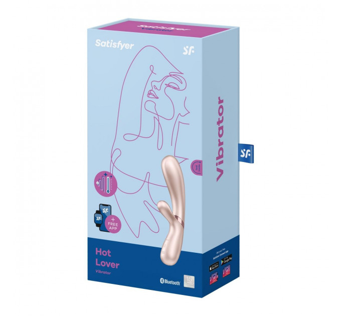 Двойной смарт вибратор с функцией нагрева Satisfyer Hot Lover, нюдовый