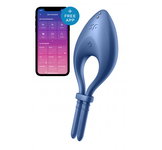 Ерекцинне віброкільце з функцією керування телефоном SATISFYER BULLSEYE BLUE