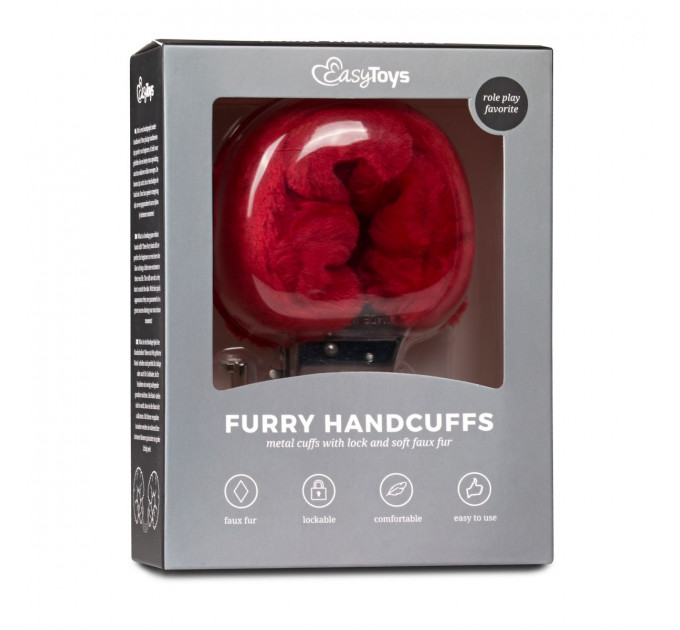 Наручники EASYTOYS Furry Handcuffs - Red