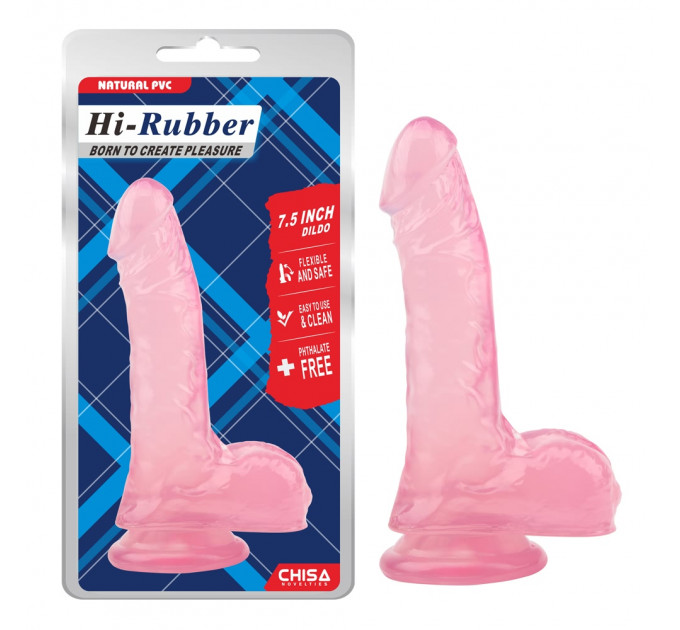 Фаллоимитатор реалистичный Chisa HI-RUBBER на присоске, розовый