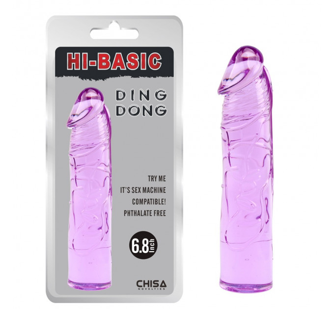 Фаллоимитатор прозрачный из геля Chisa Hi Basic, фиолетовый