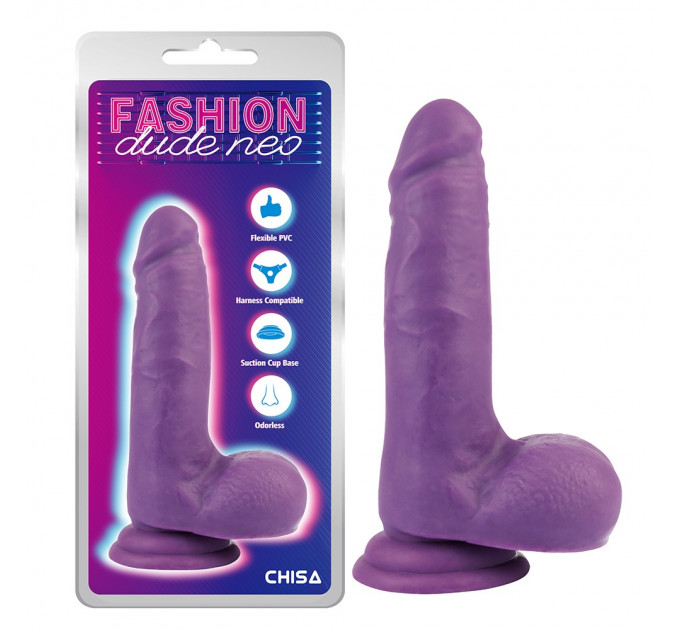 Фаллоимитатор реалистичный Chisa Fashion Dude Neo Dual Density, фиолетовый