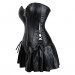 Корсет с юбкой Star Night Sexy Leather и трусиками в комплекте, черный, М