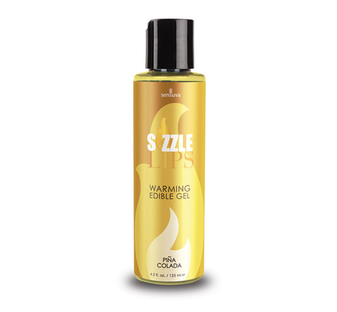 Массажный гель с согревающим эффектом 125 мл Sensuva Sizzle Lips, со вкусом и ароматом пина колады