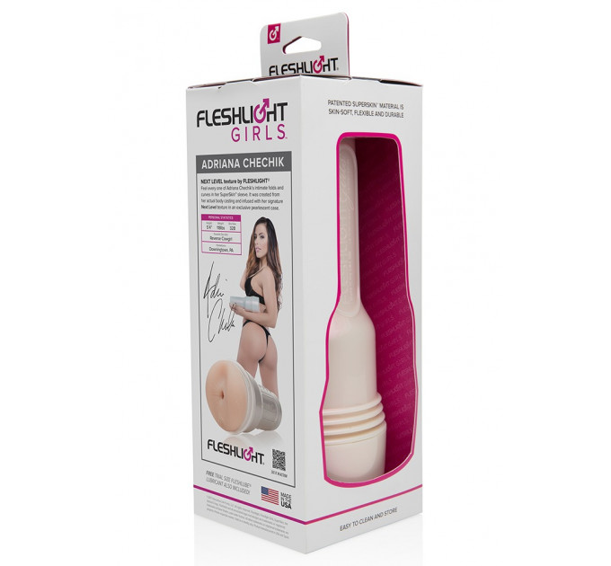 Мастурбатор анус в колбе, киберкожа Fleshlight Girls Adriana Chechik, телесный