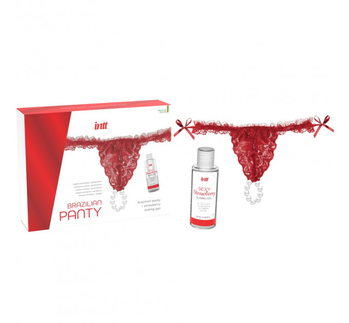 Набор Intt Brazilian Panty из красных трусиков и лубриканта
