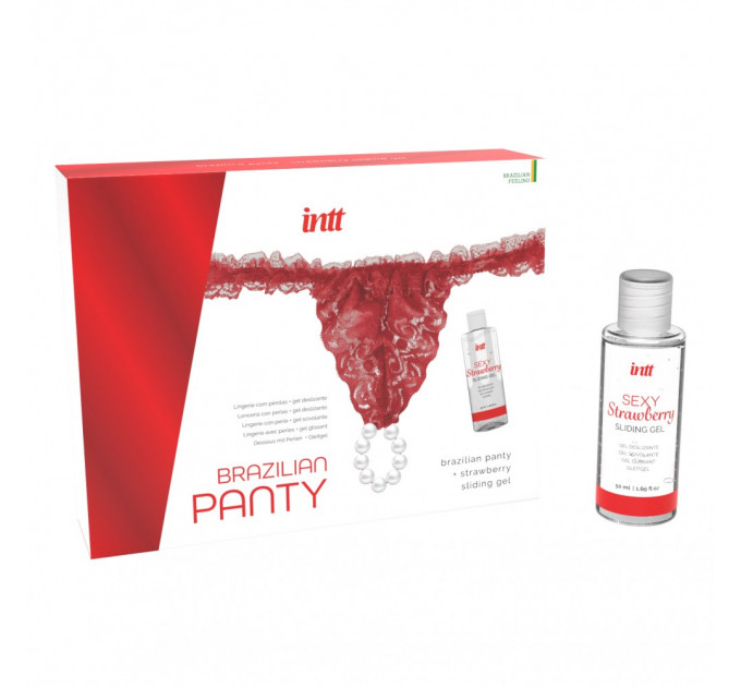 Набор Intt Brazilian Panty из красных трусиков и лубриканта