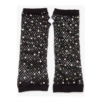 Перчатки в сетку со стразами One SIze Fishnet Arm Warmers Gloves от Leg Avenue Rhinestone, черные