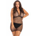Платье в сетку TAKE ME FISHNET MINI DRESS BLACK PLUS SIZE