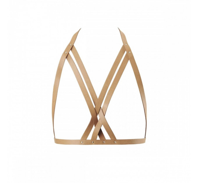 Портупея Bijoux Indiscrets MAZE - Halter Bra Harness Braun