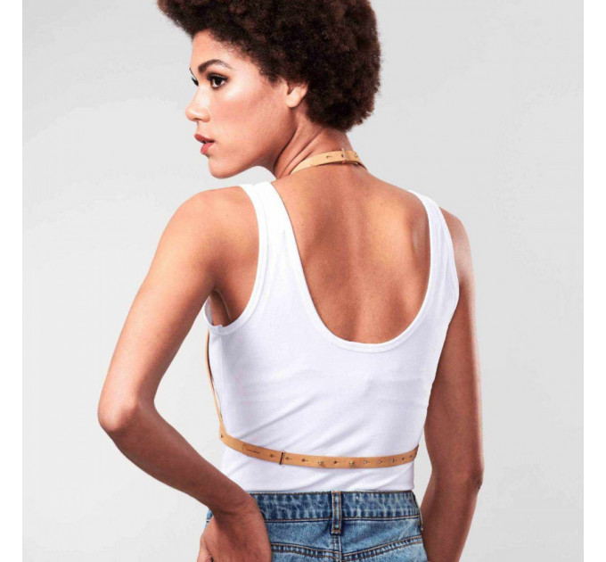 Портупея Bijoux Indiscrets MAZE - Halter Bra Harness Braun