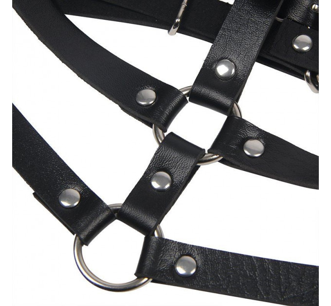 Портупея из искусственной кожи Star Night Leather Chest Harness Straps, черная