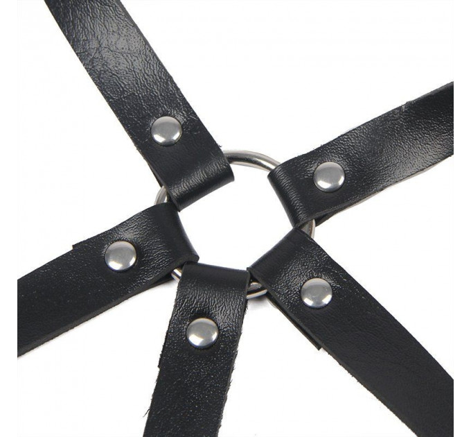 Портупея из искусственной кожи Star Night Leather Chest Harness Straps, черная