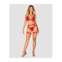 Портупея пояс Obsessive Elianes harness, червона, XS/S