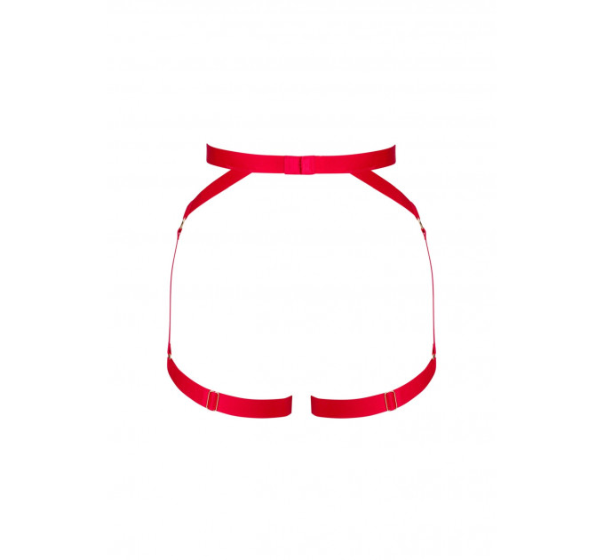Портупея пояс Obsessive Elianes harness, красная, XS/S