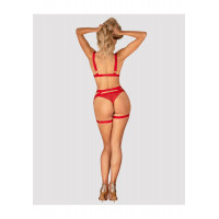 Портупея пояс Obsessive Elianes harness, червона, XS/S