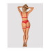 Портупея пояс Obsessive Elianes harness, красная, XS/S