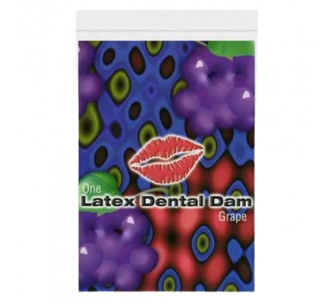 Салфетка латексная для орального секса Grape Latex Dental Dams со вкусом винограда, 1 шт.