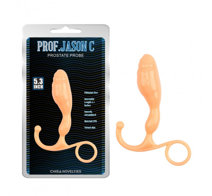 Стимулятор простати Chisa Prof.Jason C з фігурною ручкою, бежевий