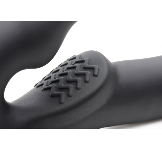 Страпон подвійний Evoke Vibrating Strapless Strap-On - Чорний