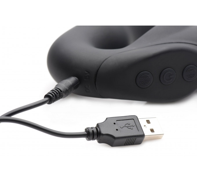 Страпон подвійний Evoke Vibrating Strapless Strap-On - Чорний