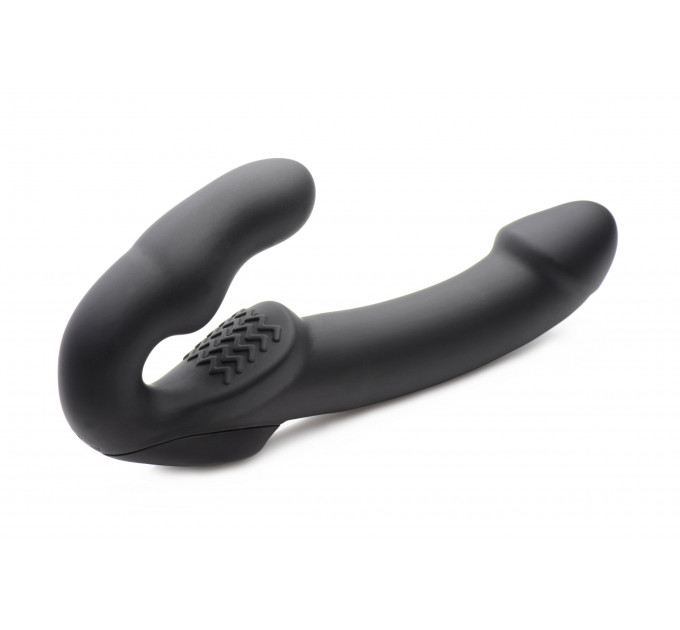 Страпон подвійний Evoke Vibrating Strapless Strap-On - Чорний