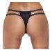 Стринги кружевные Cottelli Collection с открытым доступом, черные, S/M