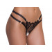 Стринги кружевные Cottelli Collection с открытым доступом, черные, S/M