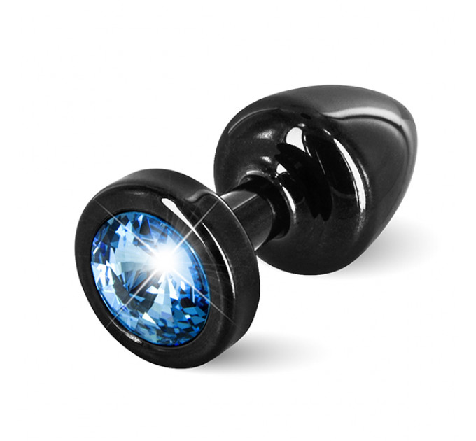 Анальний корок з каменем Diogol - Anni Butt Plug Round 25 mm Black & Blue