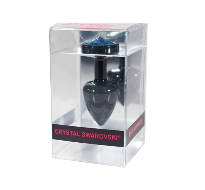 Анальний корок з каменем Diogol - Anni Butt Plug Round 25 mm Black & Blue