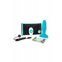 Анальна пробка з вібрацією та імітацією риммінгу b-Vibe Rimming Plug 2, блакитна
