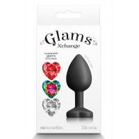Анальний корок зі знімним каменем GLAMS XCHANGE HEART SMALL