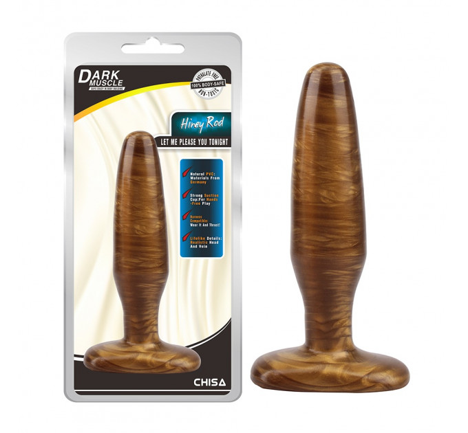 Анальная пробка золотая Chisa Dark Muscle Hiney Rod M